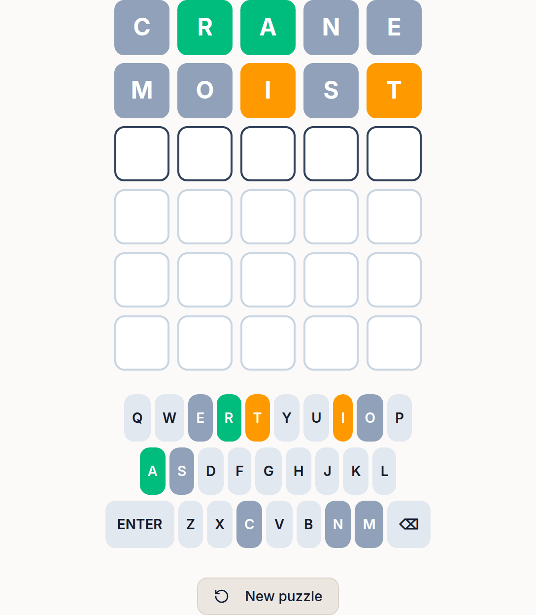 Wordle-style puzzle grid